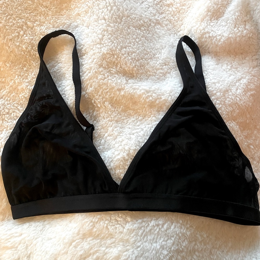 Black mesh parade bralette